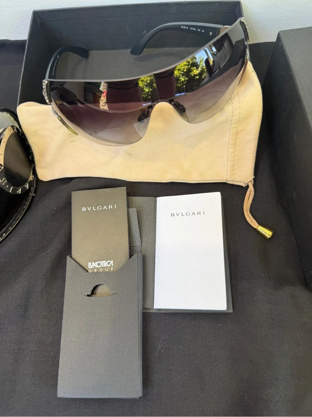 Bvlgari VINTAGE Sunglasses BV6038B Full Pkg 103/8G Lens Grey Gradient, Graduated